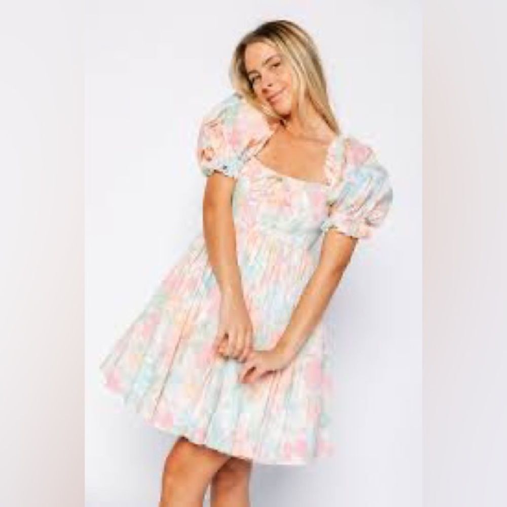 Selkie Beach Day Dress Grapefruit Floral